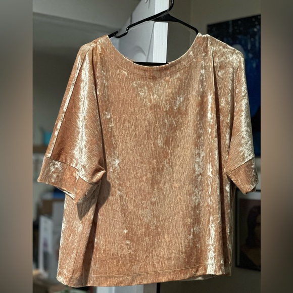 Women's Short-Sleeve Relaxed Velvet T-Shirt, Created for Macy's - Picture 3 of 3